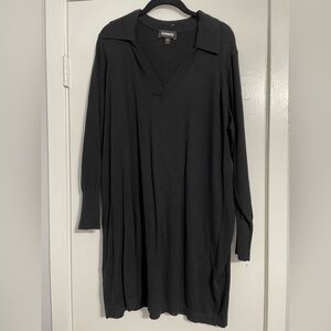 Express Black Knit V-Neck Dress